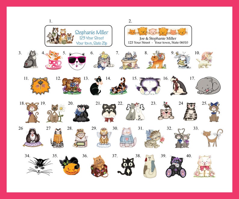 CAT CATS Address LABELS 30 Return Address Labels per Sheet Etsy