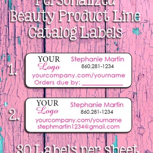 Beauty Representative Product Brochure Catalog or Address Labels, Sets of 30 Avon Order Due by, Personalized