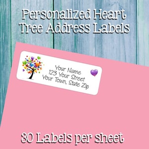 Personalized Heart Tree Address Labels: Wedding Return Labels