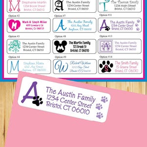 Personalized Family Name Return Address Labels, Sets of 30 Monogram Labels