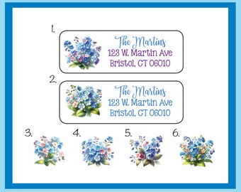 Personalized Forget-Me-Not Flower Bouquets ADDRESS LABELS! Sets of 30 Labels, Personalized Return Labels