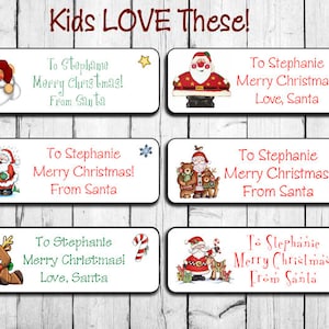 Personalized SANTA LABELS for KIDS Gifts - Personalized Christmas Santa Gift Labels