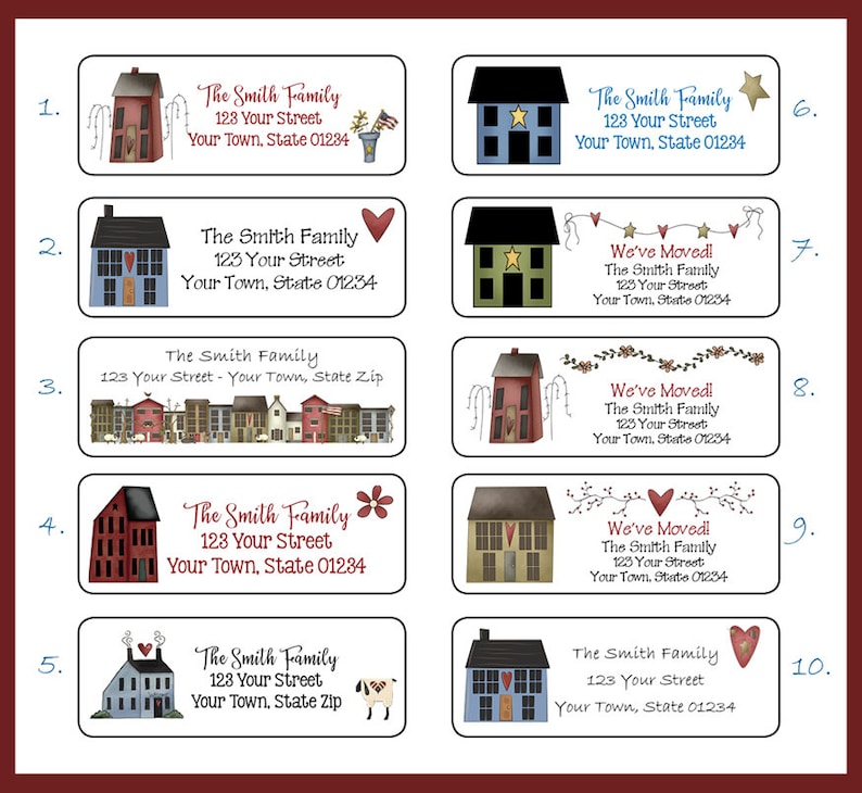 Example Labels For House Personalized Saltbox House Return Address Labels (set of 30) - Etsy