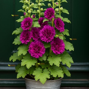 ZWERG MORGEN QUEENY lila - 30 samen - Althaea rosea - mehrjährige Blume