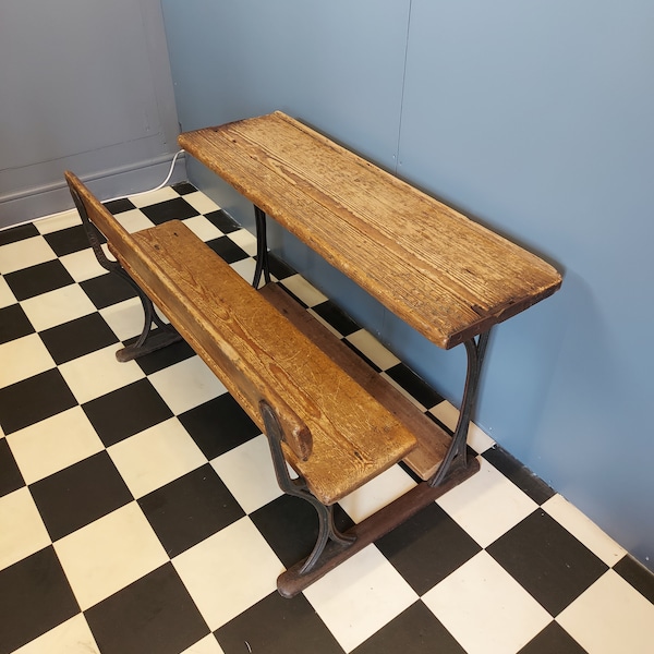 Antique Edwardian double school desk