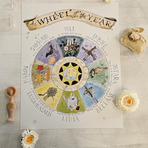 Wheel of the Year - 11x14 - Digital Art - Fine Art Giclée Reproduction Print