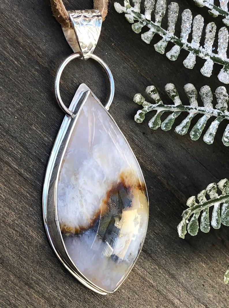 23-020 / Graveyard Point Plume Agate Necklace / Natural Stone and ...