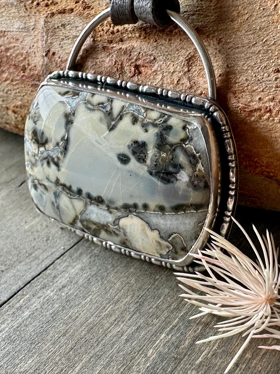 •MALIGANO JASPER OVAL• sterling silver pendant