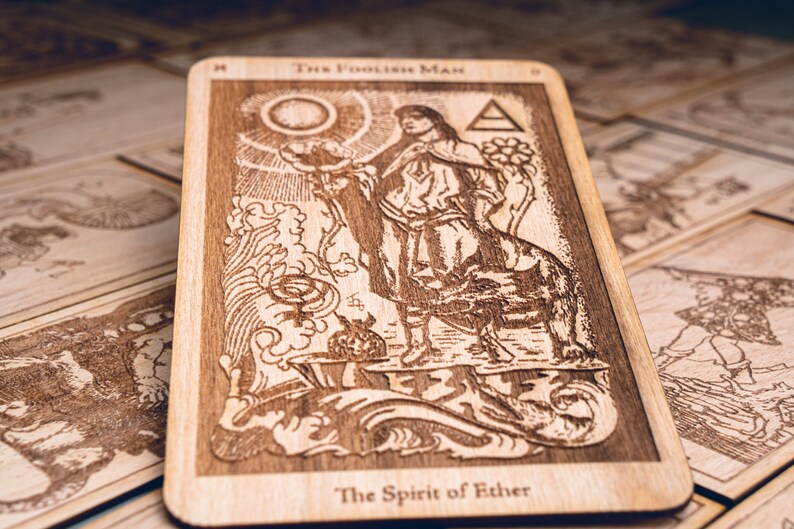 Wood Hermetic Tarot Deck Laser Engraved Cards & Box Unique Etsy