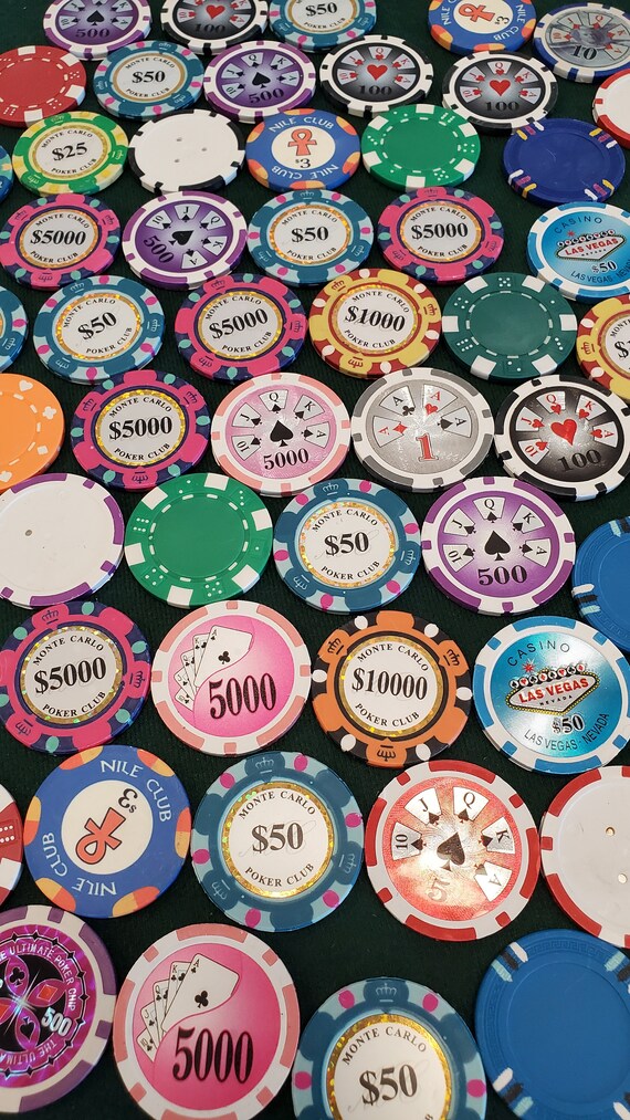 Poker Chips Grab Bag 200 Chips Etsy