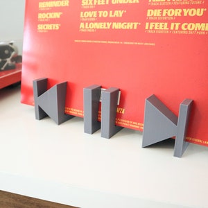 Mediabediening LP-vinylhouder | Pauze Vooruit Terug Knoppen | Dubbele enkele 12 inch platenstandaard