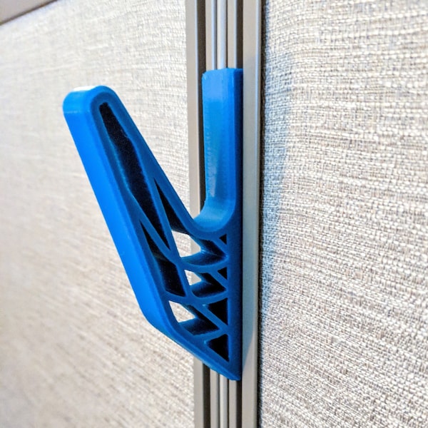 Modern Office Cubicle Coat Hook | 3D Printed Partition Rail Hanger for Jackets, Bags & More