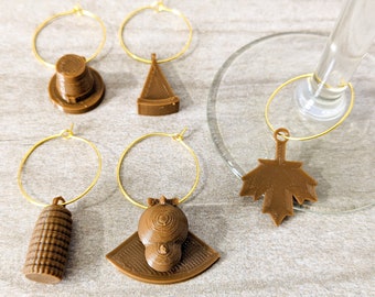 Thanksgiving Wine Glass Charms | 3D Printing Holiday Glass Markers | Wine Glass Tags