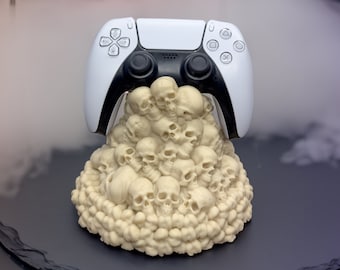 Skull & Bones Pile Controller Stand | Spooky Gaming Holder | Unique Gamer Gift | Halloween Decor | 3D Printed