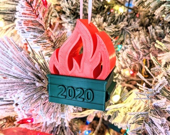 Dumpster Fire 2020 Christmas Ornament | Trash Year | 3D Printed