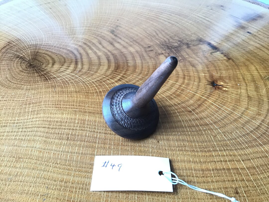 Wooden Spinning Top Hand Made Walnut 49 Etsy