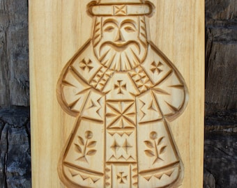 St. Nikolaus 2 Lebkuchenform aus Holz St. Nikolaus handgeschnitzter Lebkuchen aus Lindenholz 16x9cm