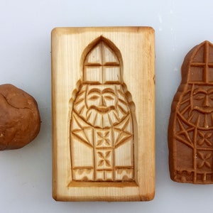 Honiglebkuchen St. Nikolaus Preis für eine Form Holzkeksform Lebkuchen Springerle Spekulatius Kashigata Form Handgemacht geschnitzt Holz