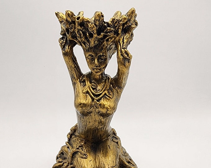 Goddess Sphere Stand, Mother Earth Goddess, Goddess Sphere Holder, Golden Goddess Resin Sphere Stand