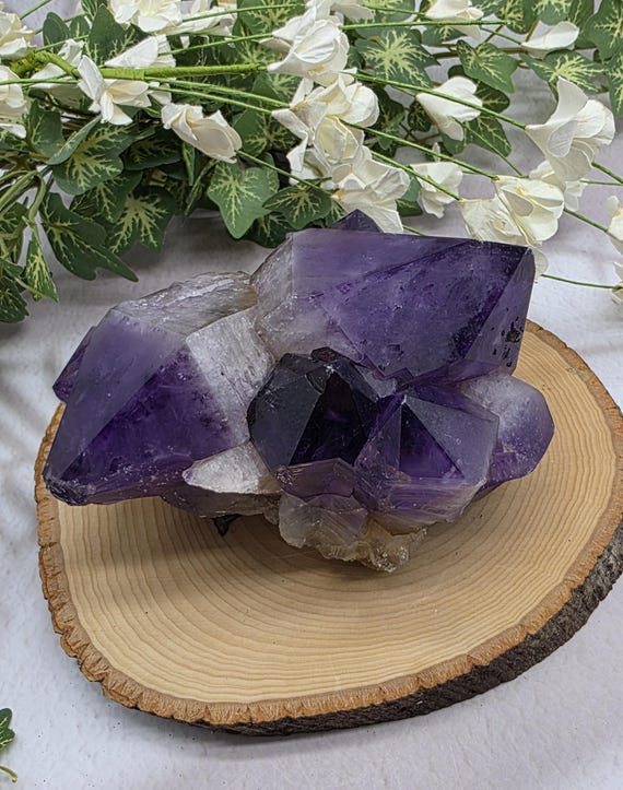 Enchanting 2 Plus Pounds Raw Amethyst Cluster Deep Purple Crystals Formed Over Millions of Years, Amethyst On Matrix, Natural Amethyst