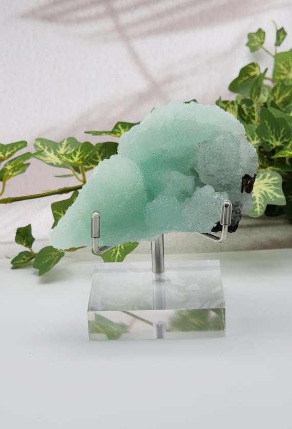 Hemimorphite Blue Specimen On Matrix, Durango Mexico Origin, Beautiful Blue Natural Gemstone Specimen With Display Stand, Rare Gift Idea !