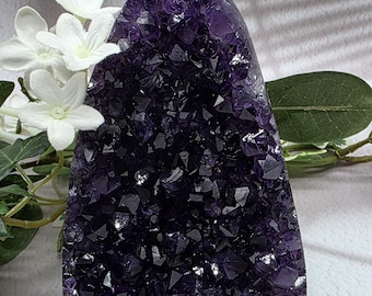AAA Amethyst Geode Cut Base, Uruguay Amethyst Crystal, High Quality Purple Cluster, Healing Stone, Home Decor, Mineral Specimen