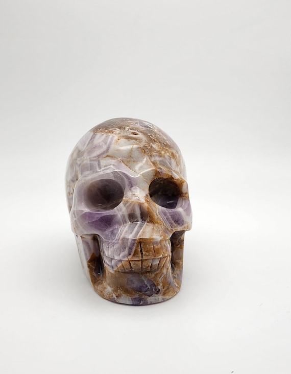 Natural Amethyst/Agate Hand Carved Skull, Amethyst Skull, Agate Skull