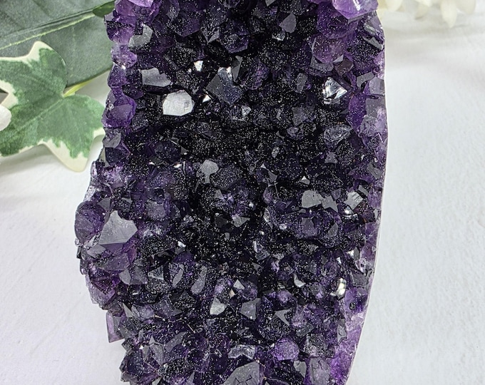 Uruguay Amethyst Standing Cluster, Deep Purple Crystal Display Piece