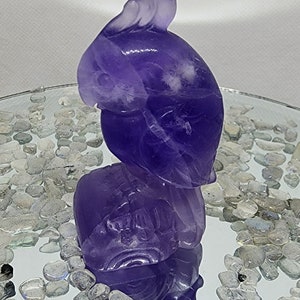 Purple Flourite Parrot, Cockatoo, Bird Hand Carved