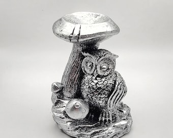 Owl And Mushroom Resin Sphere Stand, Owl Sphere Holder