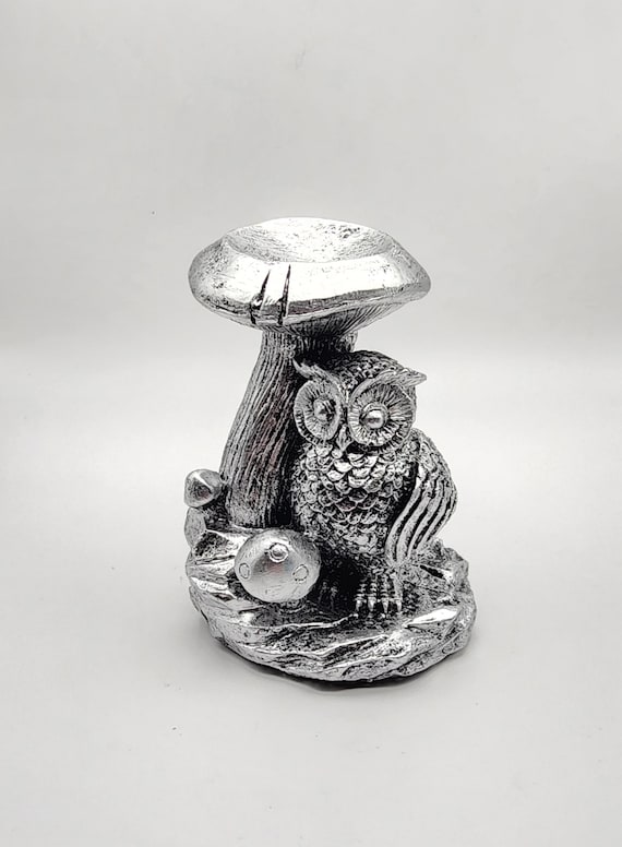 Owl And Mushroom Resin Sphere Stand, Owl Sphere Holder