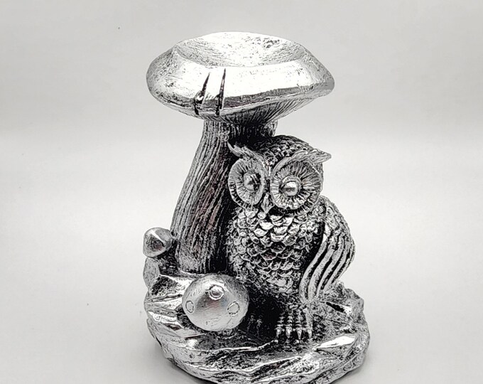 Owl And Mushroom Resin Sphere Stand, Owl Sphere Holder