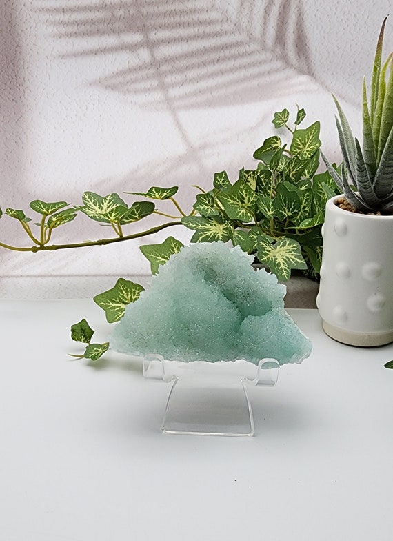 Hemimorphite Blue Specimen On Light Matrix, Durango Mexico Origin, Beautiful Blue Natural Gemstone Specimen, Free Acrylic Stand Included