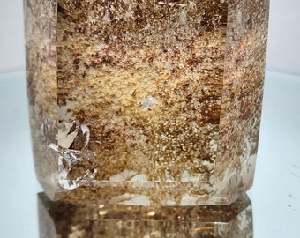 Natural Garden Quartz, Lodolite,  Freeform, Phantom Quartz, Polished With Rainbows And Raw Stone