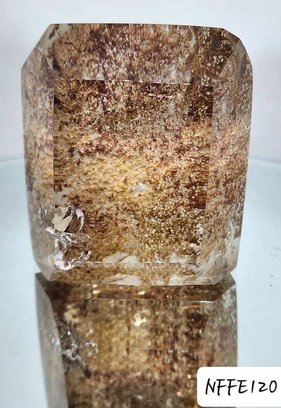 Natural Garden Quartz, Lodolite,  Freeform, Phantom Quartz, Polished With Rainbows And Raw Stone