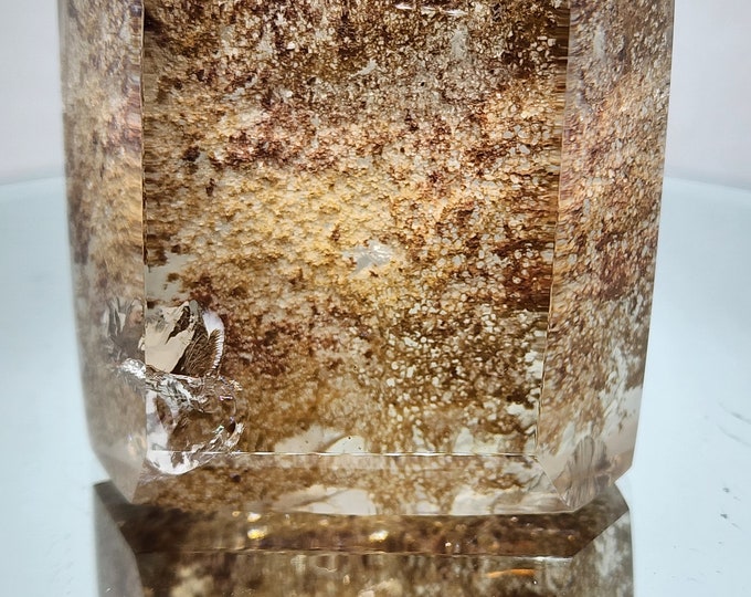 Natural Garden Quartz, Lodolite,  Freeform, Phantom Quartz, Polished With Rainbows And Raw Stone