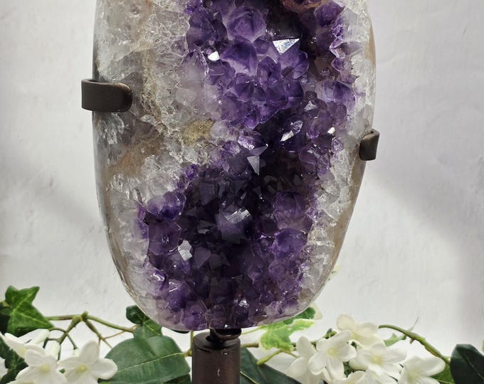 XL Uruguay Amethyst Geode Specimen on Rotating Stand (9.4 LB)