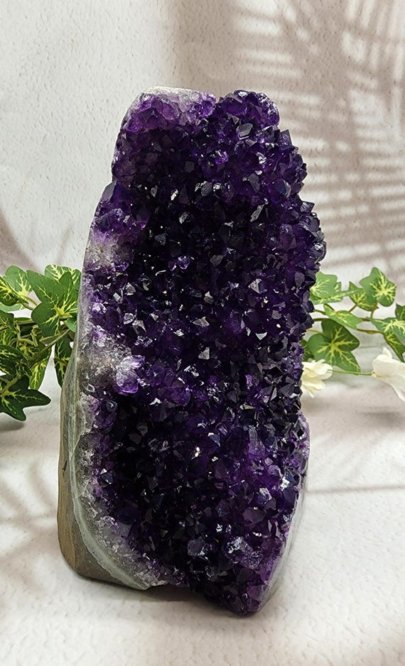 Uruguay Statement Piece, Amethyst Geode, Large Purple Crystal Cluster, Polished Sides, Amethyst Cluster, Collectors Gift, Purple Crystal