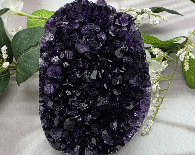 Dark Purple Uruguay Amethyst Freeform, Natural Standing Amethyst Cluster, Crystal Druzy Geode, Collector Display Stone, Exact Piece