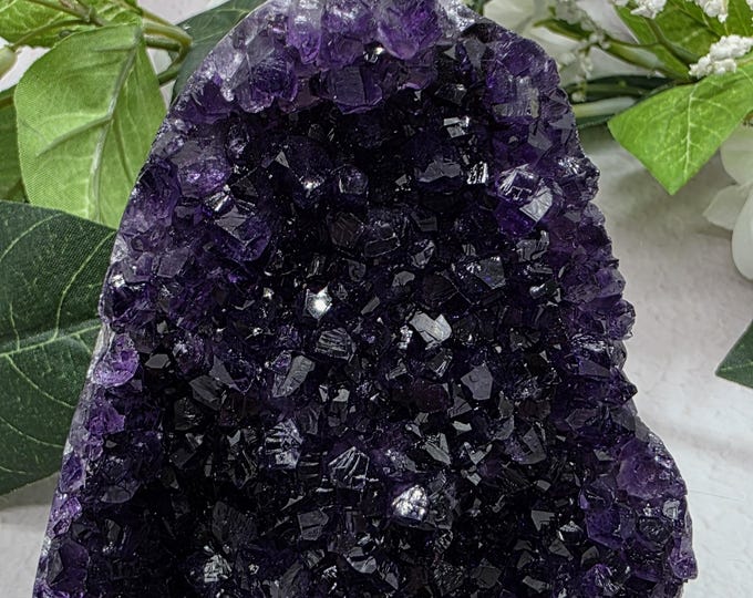 Dark Purple Uruguay Amethyst Freeform, Premium Color Crystal, Collector Display, Natural Amethyst with Light Basalt, Grape Jelly Color