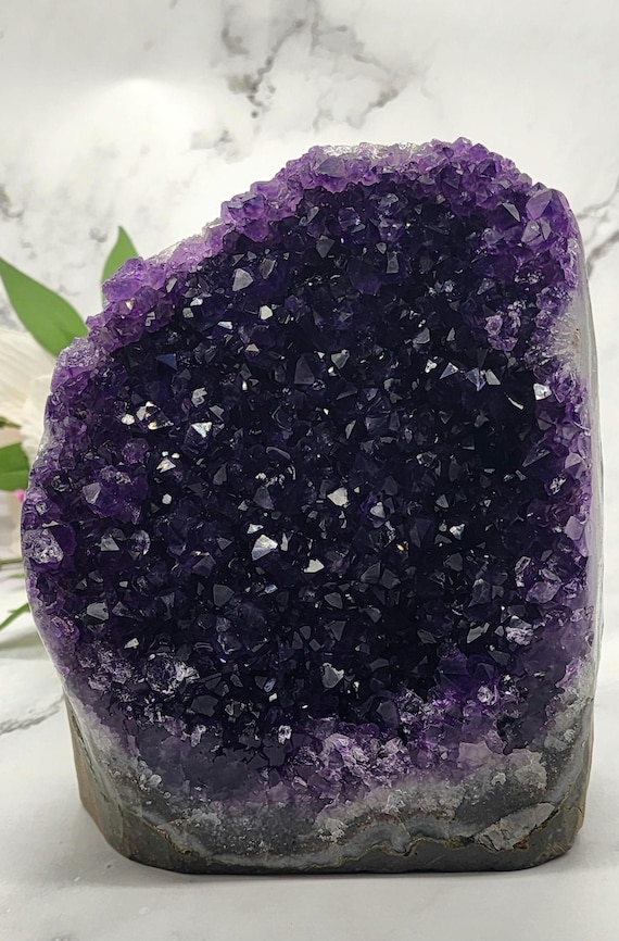 Uruguay Statement Piece, Amethyst Geode, Large Purple Crystal Cluster, Polished Sides, Amethyst Cluster, Collectors Gift, Purple Crystal