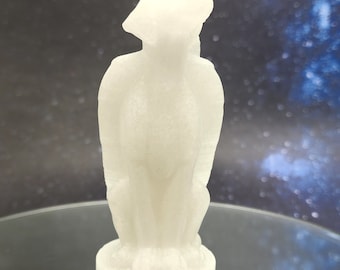 White Jade Winged Angel Dog: Pet Memorial Carving