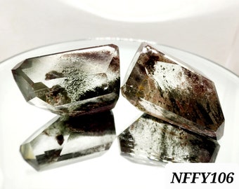 Garden Quartz, Lodolite, Freeform, Phantom Quartz 2 Pieces