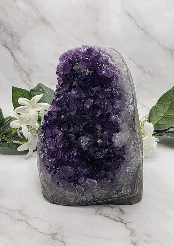 Uruguay Statement Piece, Amethyst Geode, Large Purple Crystal Cluster, Polished Sides, Amethyst Cluster, Collectors Gift, Purple Crystal