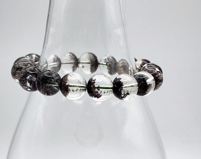 Handmade Garden Quartz Bracelet: 12mm Lodolite Healing Stone
