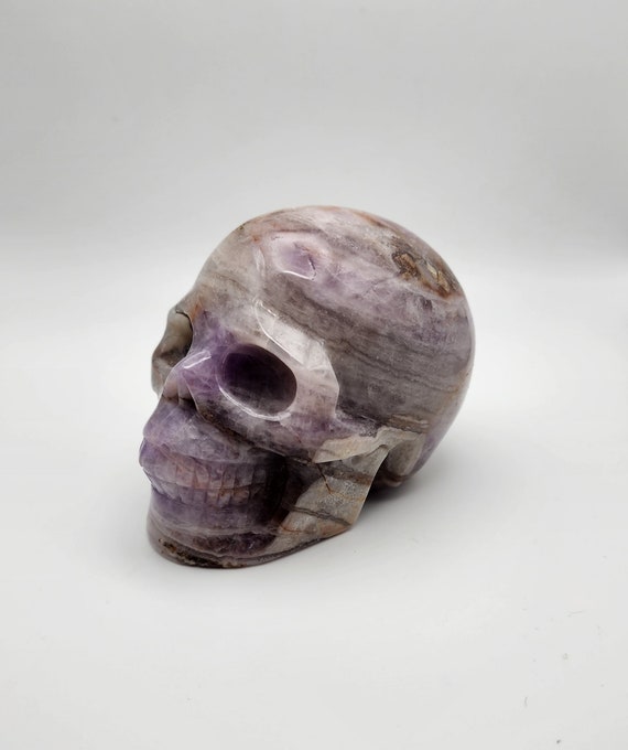 Natural Amethyst/Agate Hand Carved Skull, Amethyst Skull, Agate Skull