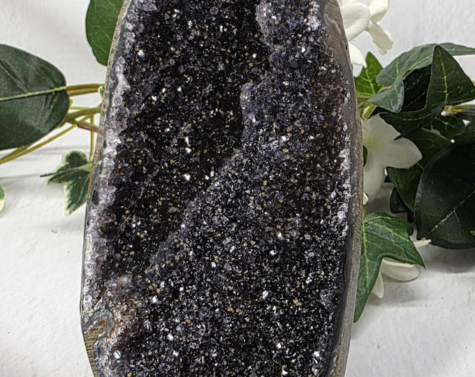 Black Starry Night Druzy Amethyst,  Uruguay Natural Amethyst, Crystal Cluster Healing Crystals & Home Décor