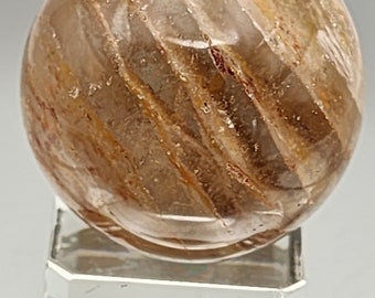 Lodolite Garden Quartz Sphere with Glass Stand (31mm)