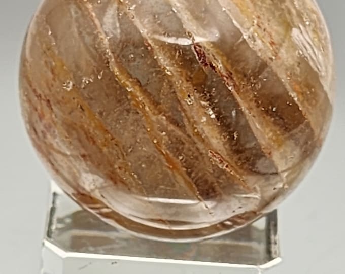 Lodolite Garden Quartz Sphere with Glass Stand (31mm)