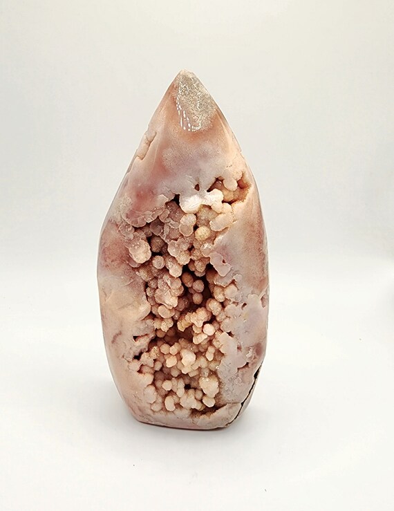 Pink Amethyst Freeform Polished Druzy Amethyst Pillar Natural Self-Standing Crystal Display Healing Stone Home Decor